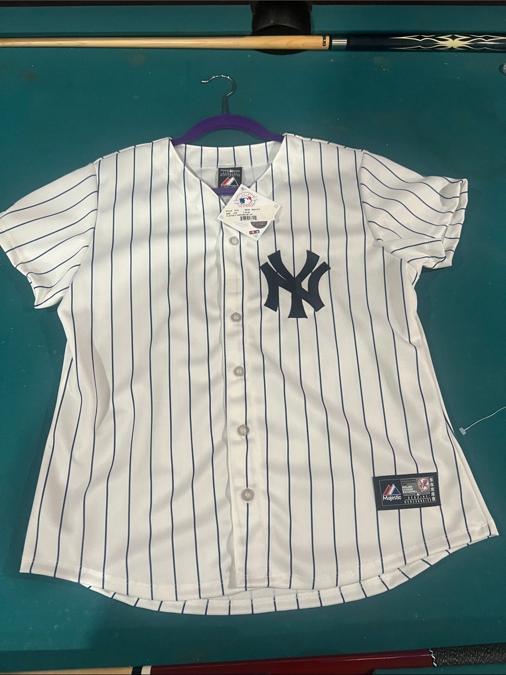 Majestic White & Navy New York Yankees Kids Button-Front Jersey